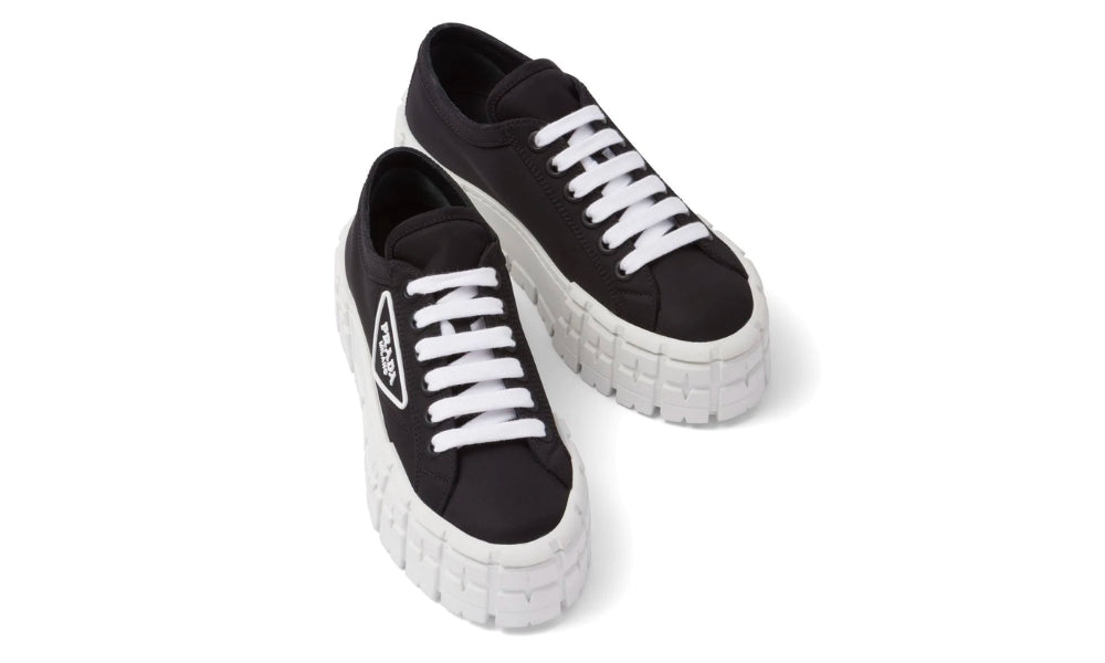 Prada Gabardine Wheel Platform 'Black White'