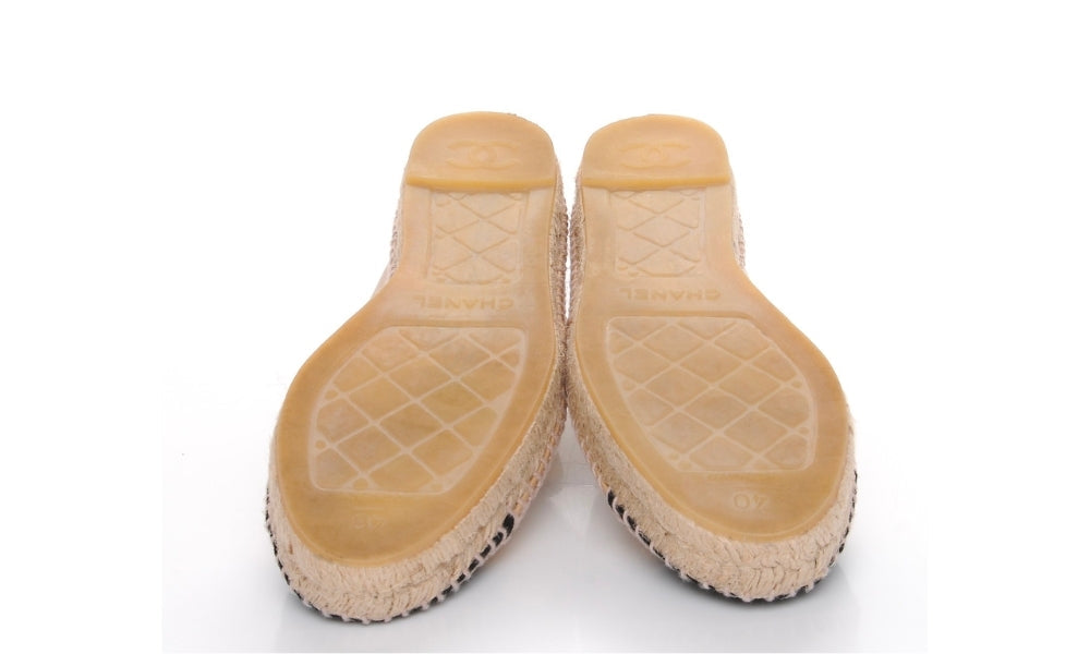 CHANEL Lambskin CC Espadrilles 'Beige Black'