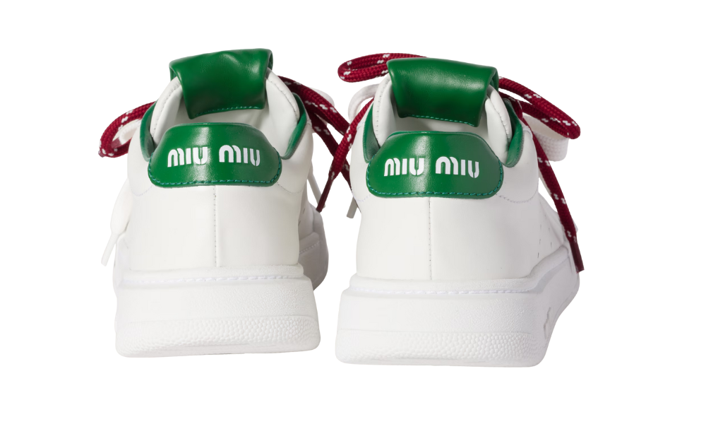Miu Miu Leather sneakers "White / Green"