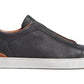 Ermenegildo Zegna Triple Stitch Black Deerskin Sneakers