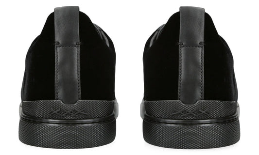 ZEGNA  Velvet Triple Stitch Sneakers "Black"