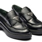 Prada Chocolate brushed leather loafers