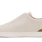 ZEGNA Off-White Deerskin Triple Stitch Sneakers
