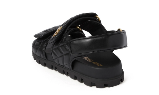 Miu Miu matelassé leather sandals "Black"
