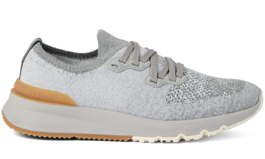Brunello Cucinelli knitted sneakers "Grey"