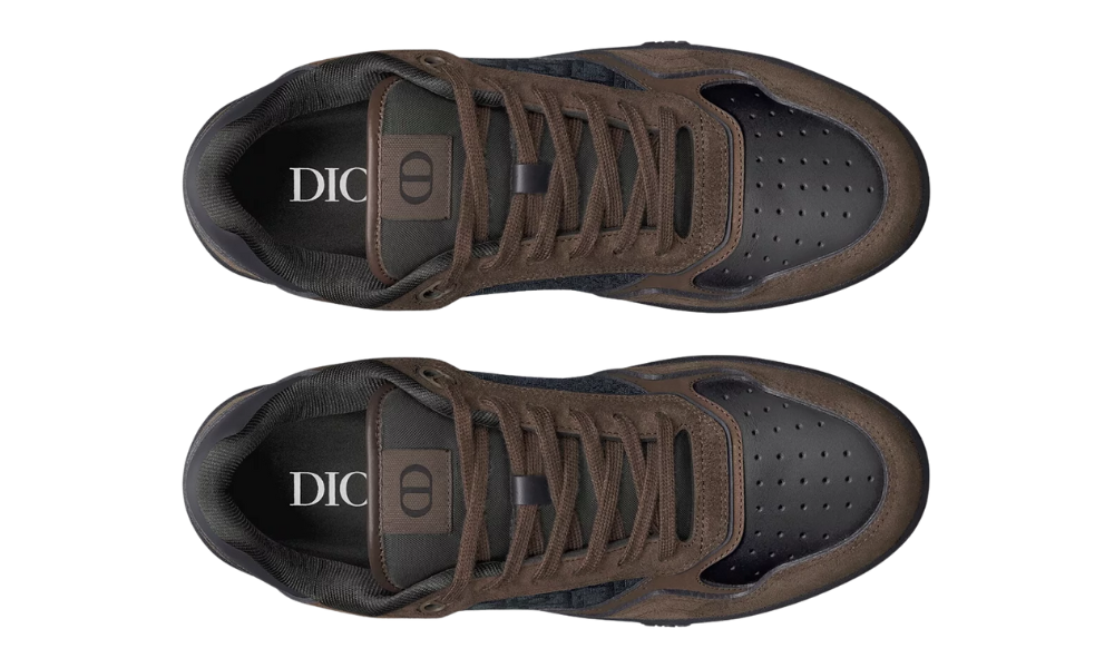 Dior B27 Uptown Low-Top Sneaker "Deep Brown Suede, Black Smooth"