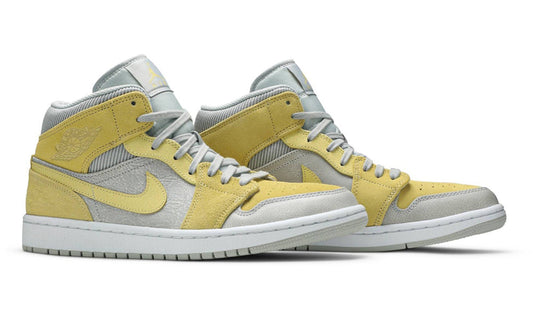 Air Jordan 1 Mid SE "Tan Grey Lemon Wash Yellow"