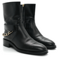 Chanel  Calfskin Chain Short Boots "Black"