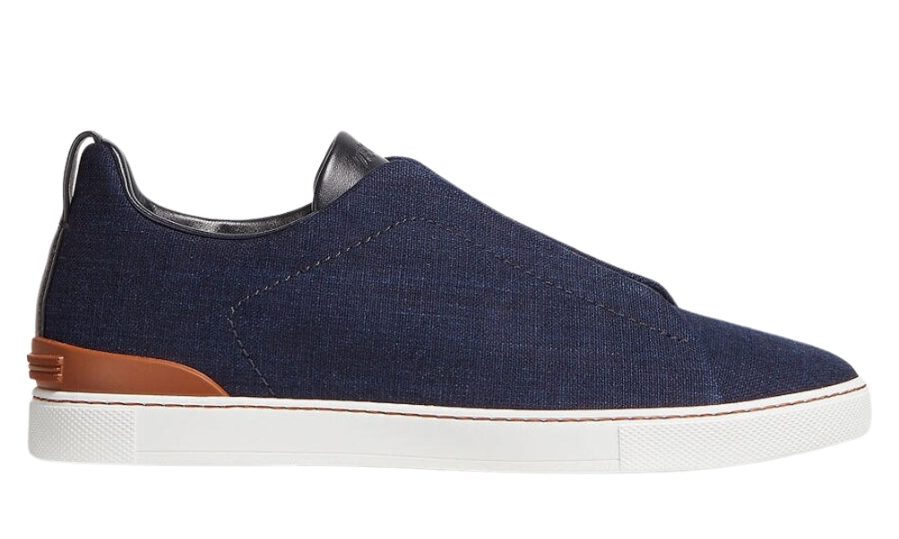 Zegna Cotton Denim Triple Stitch™ Sneakers "Blue"
