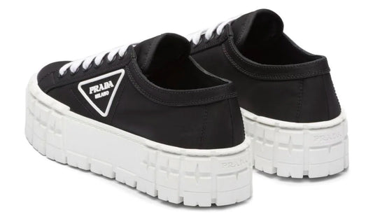 Prada  Gabardine Wheel Platform 'Black White'
