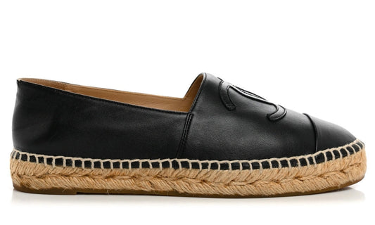 CHANEL Lambskin CC Espadrilles 'Black'