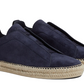 Zegna Suede Triple Stitch Espadrilles "Dark Blue"