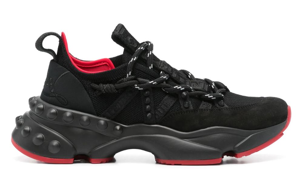 Christian Louboutin Trailnrun suede-trimmed sneakers 'Black'