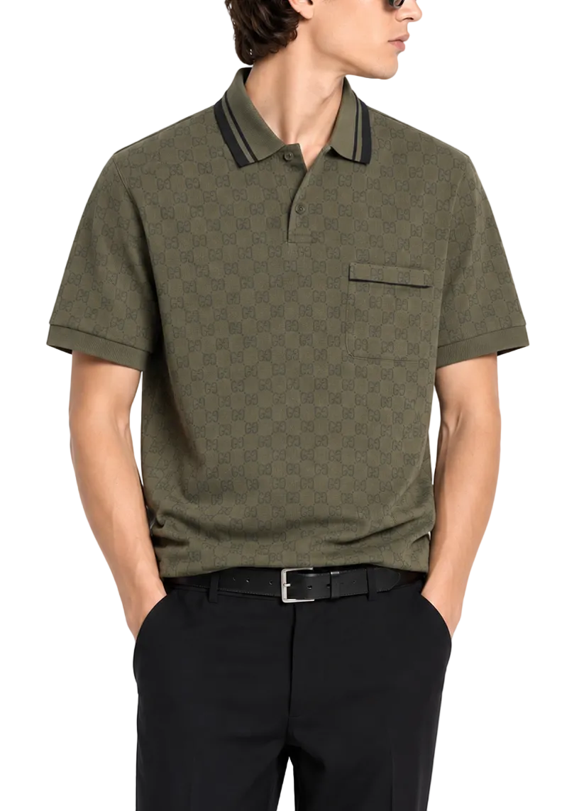 Gucci GG Jacquard Polo Shirt in Cotton-blend