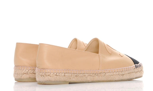 CHANEL Lambskin CC Espadrilles 'Beige Black'