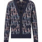 Dior Oblique Cardigan Blue Wool Jacquard