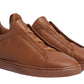 Zegna Triple Stich leather sneakers "Vicuna"