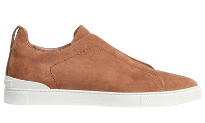 Zegna Triple Stich leather sneakers "Tobacco"