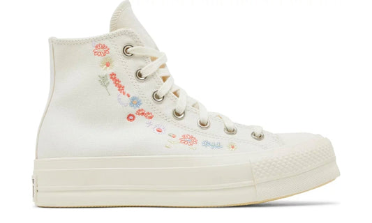 Converse Chuck Taylor All Star Lift Platform 'Embroidered Floral - Egret'