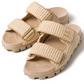 Miu Miu touch-strap raffia sandals "Sand Beige"
