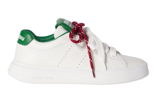 Miu Miu Leather sneakers "White / Green"