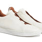 Ermenegildo Zegna Triple Stitch Sneakers in Off-White Deerskin