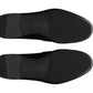 PRADA Plaque Loafer Black Saffino Leather