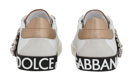 Dolce & Gabbana Portofino vintage calfskin sneakers "White"