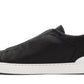 ZEGNA Black Leather Triple Stitch Sneakers