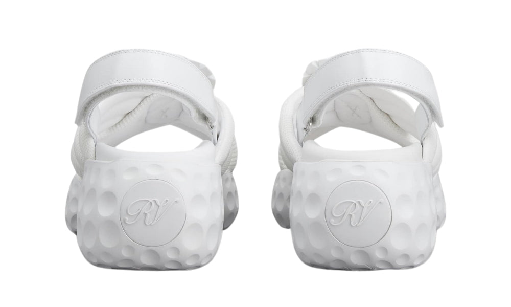 Roger Vivier Viv' Run Light Strass Buckle Sandals in Fabric 'White'