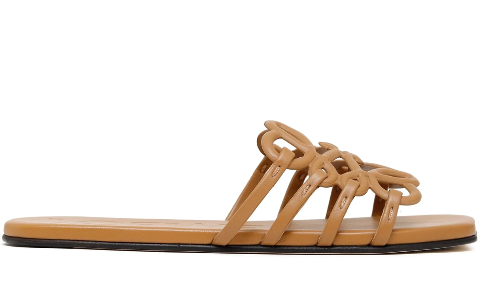 Loewe Petal Anagram slides "Camel Brown"
