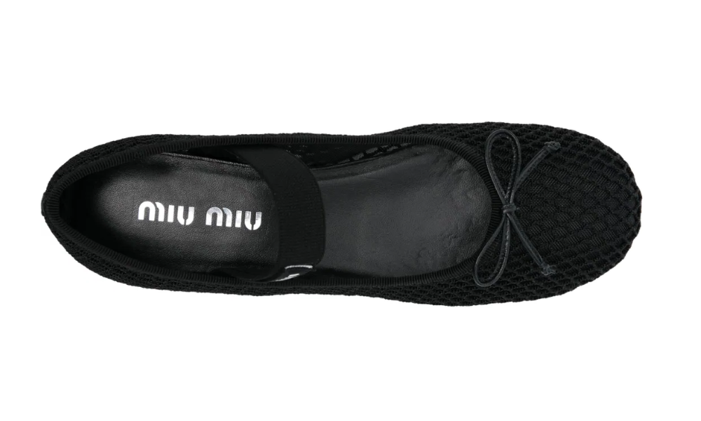 Miu Miu mesh-design ballet flats "Black"