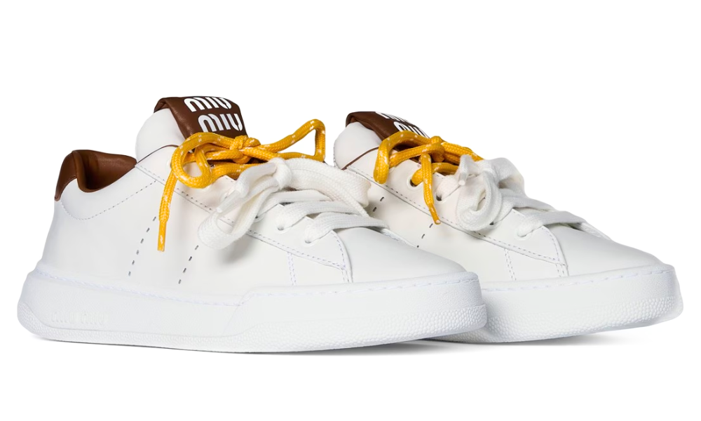 Miu Miu Leather sneakers "White / Cognac"