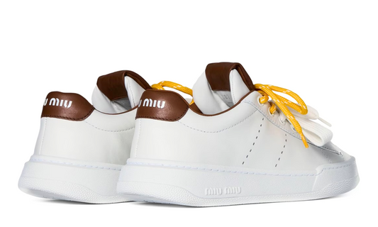 Miu Miu Leather sneakers "White / Cognac"