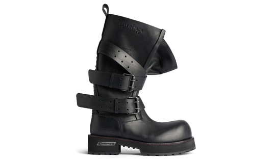 Balenciaga Venom High Boot in Black Calfskin
