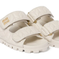 Miu Miu Matelassé Nappa Leather Slides "Optical White"
