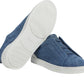 Zegna Blue Canvas Triple Stitch™ Sneakers