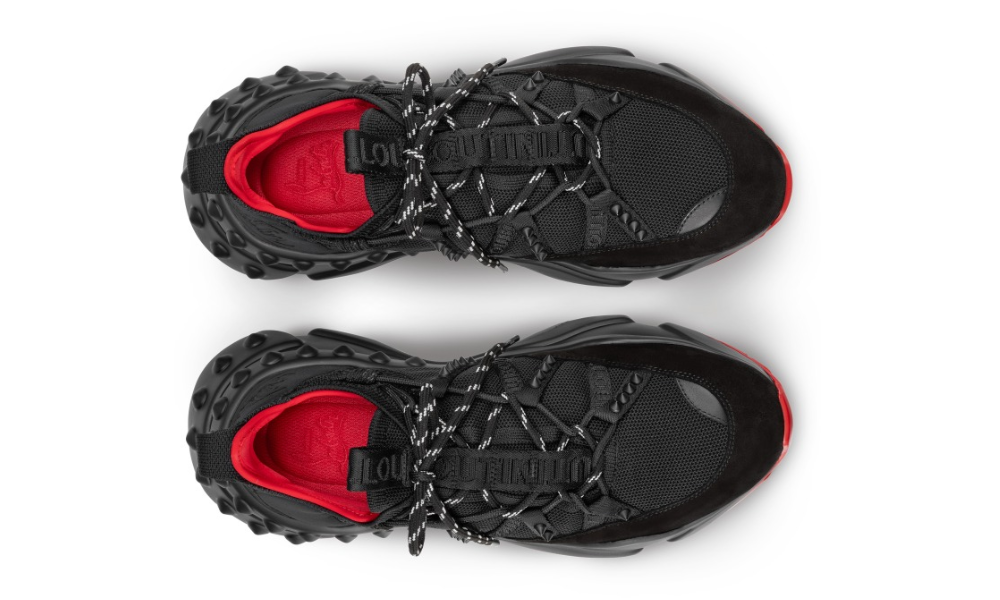 Christian Louboutin Trailnrun suede-trimmed sneakers 'Black'