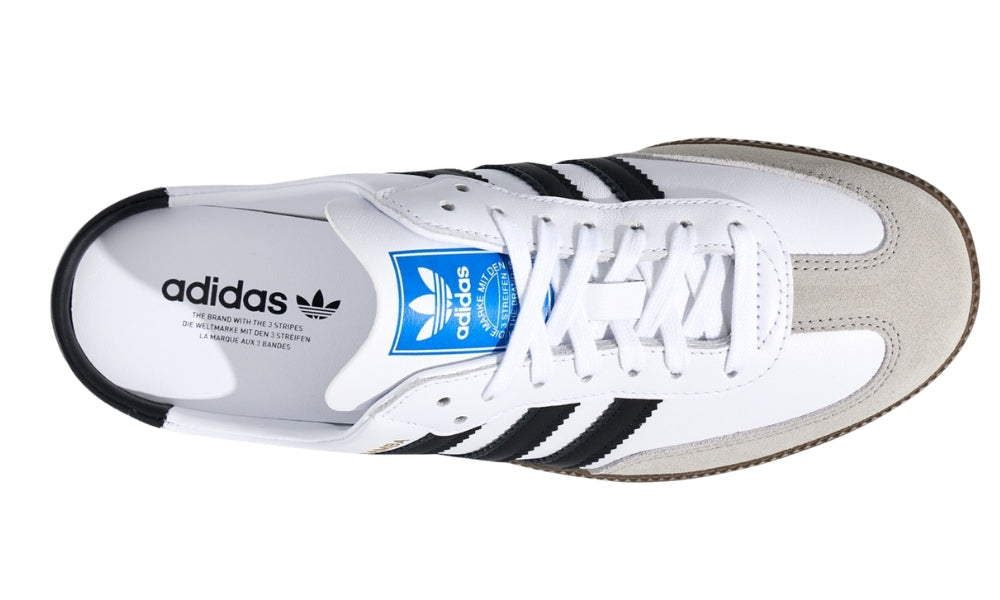 Adidas Samba OG Mule Shoes 'Cloud White / Core Black / Gold Metallic'
