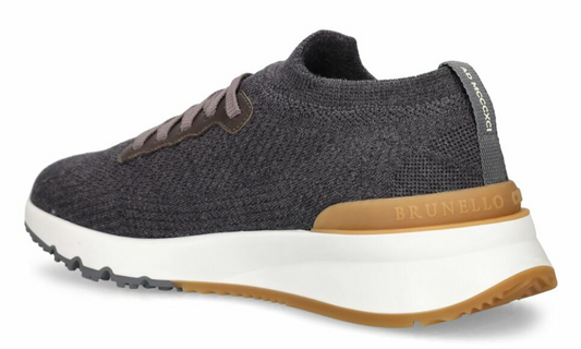 Brunello knitted low-top sneakers "Grey"