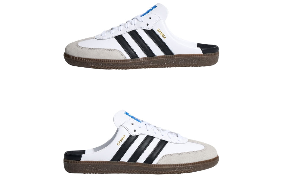 Adidas Samba OG Mule Shoes 'Cloud White / Core Black / Gold Metallic'