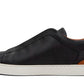 ZEGNA Black & Brown Deerskin Triple Stitch Sneakers