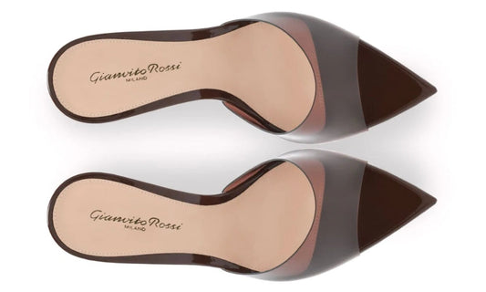 Gianvito Rossi Elle 85mm point-toe mules "Brown"
