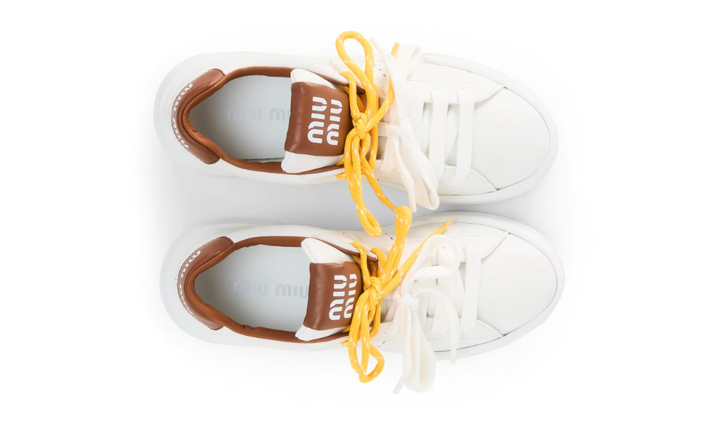 Miu Miu Leather sneakers "White / Cognac"