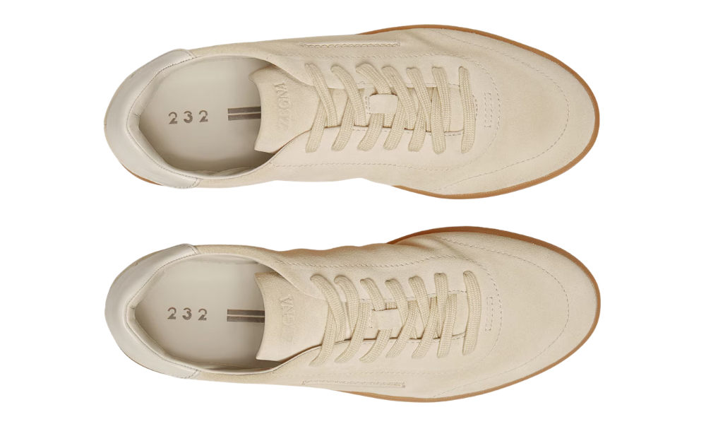Zegna White 232 Suede Sneakers