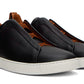 ZEGNA Black & Brown Deerskin Triple Stitch Sneakers