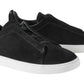 ZEGNA Triple Stitch panelled suede low-top trainers