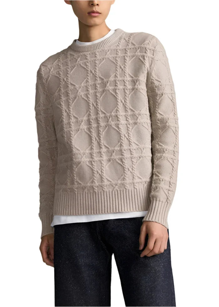 Dior Icons Cannage Sweater Beige Cashmere Knit