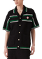 Casablanca Crocheted cotton tennis shirt "Black"