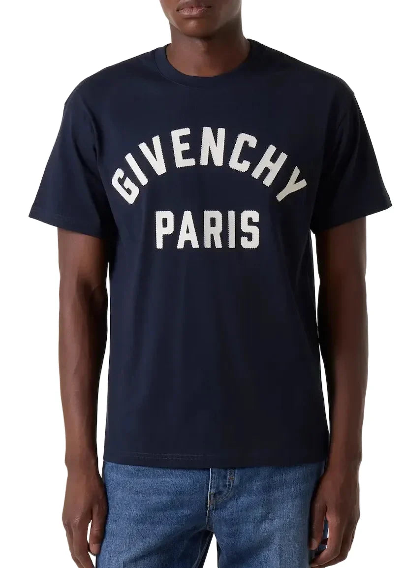 Givenchy Paris Cotton Jersey T-shirt "Navy Blue"